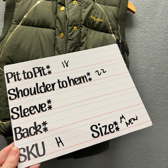 Vintage Baby Phat Jacket Puffer Vest Sequined Y2K Snap Up Womens Medium NOS NEW - Picture 15 of 15